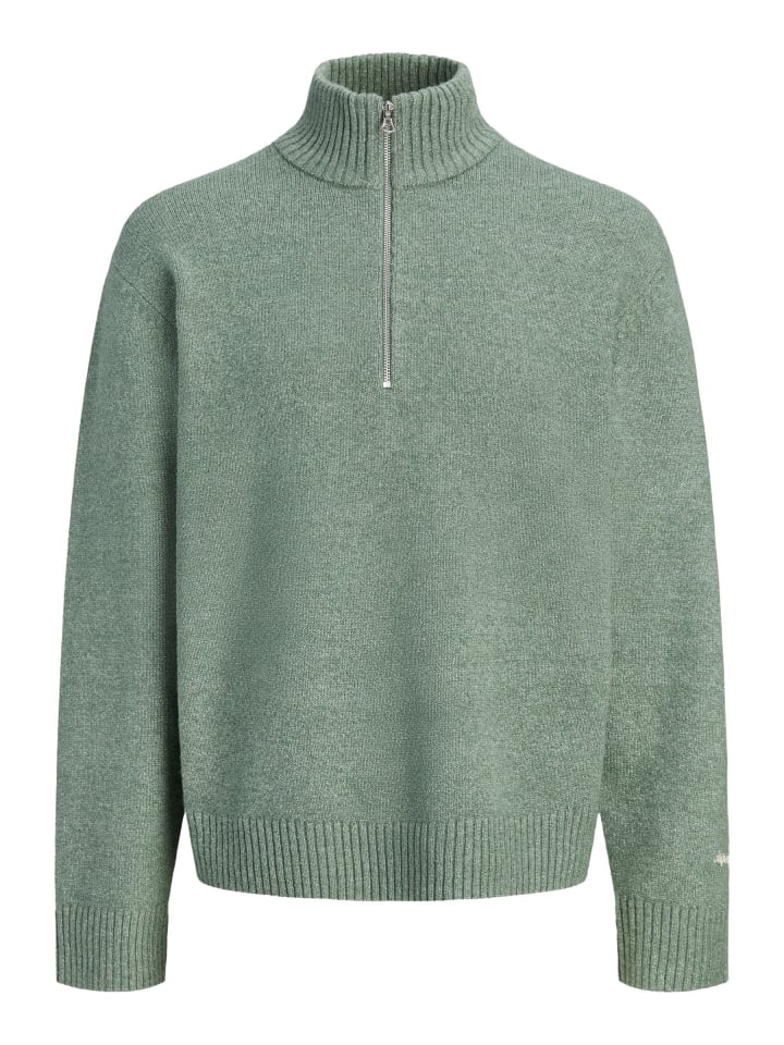 Sweatshirt mit halbem Reißverschluss in Laurel Wreath