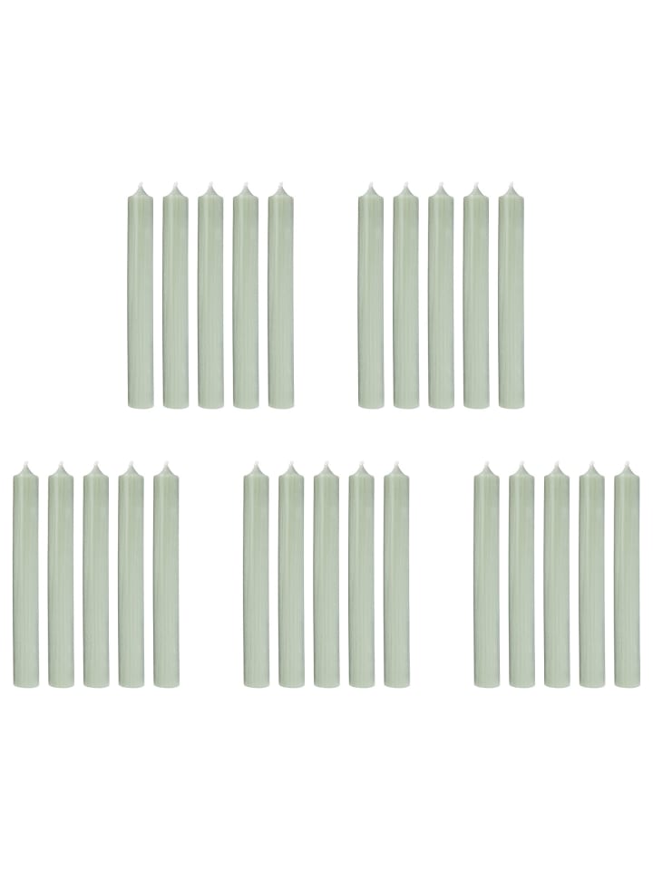 Butlers Stabkerze RAINBOW 25er-Set in Salbei