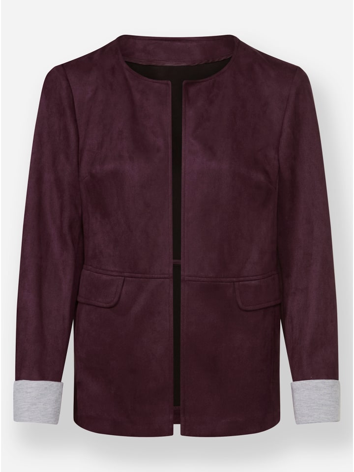 Lederimitat-Blazer in burgund