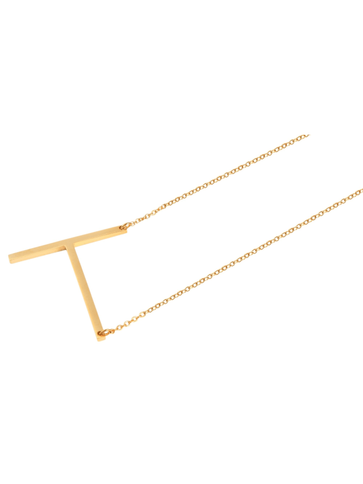 Damen Halskette mit Anhänger – Buchstabe aus Edelstahl in gold