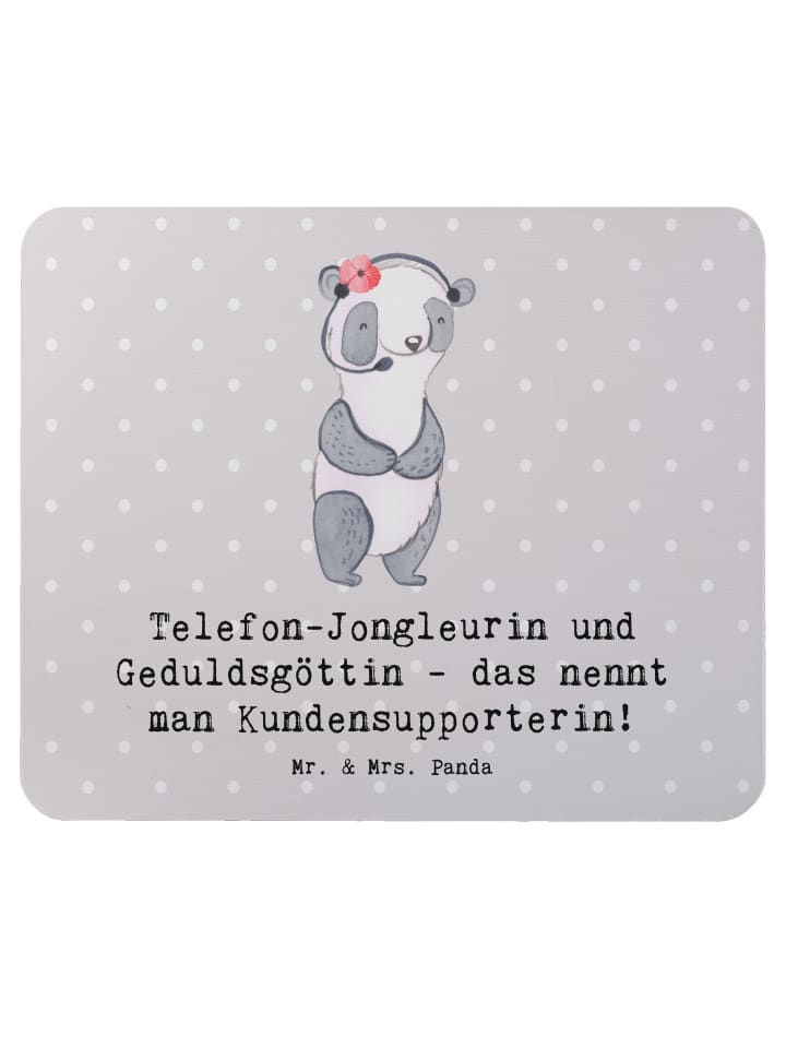 Mouse-Pad Meisterin Kundensupport mit Spruch in Grau Pastell
