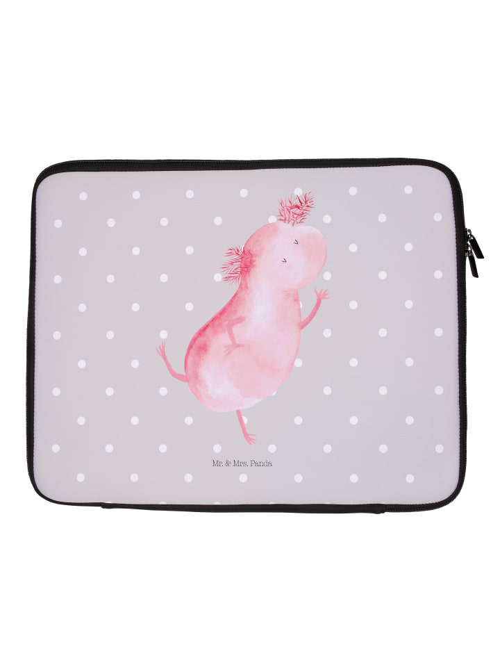 Laptophülle Axolotl Tanzen ohne Spruch in Grau Pastell