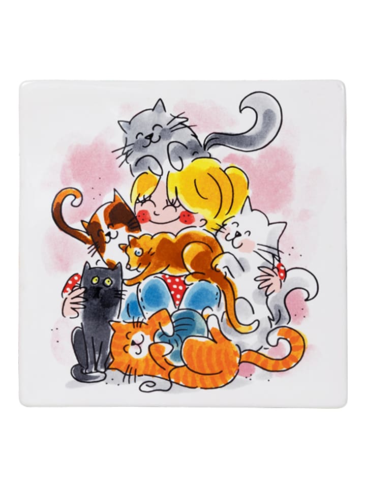Fliese Katzen in Bunt - 13cm