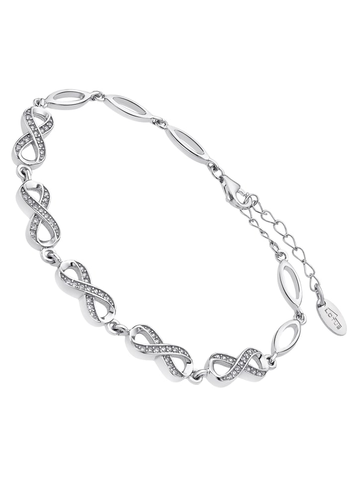 Unendlich Armband 925 Sterling Silber ca. 16cm weiß, silber