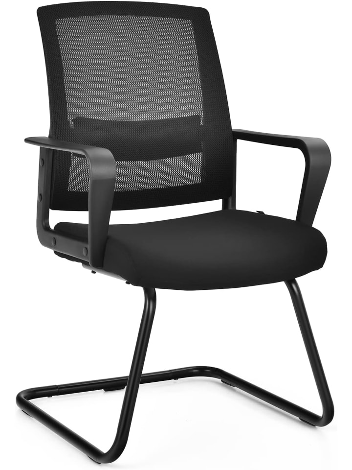 Konferenzstuhl mit Armlehne in Schwarz