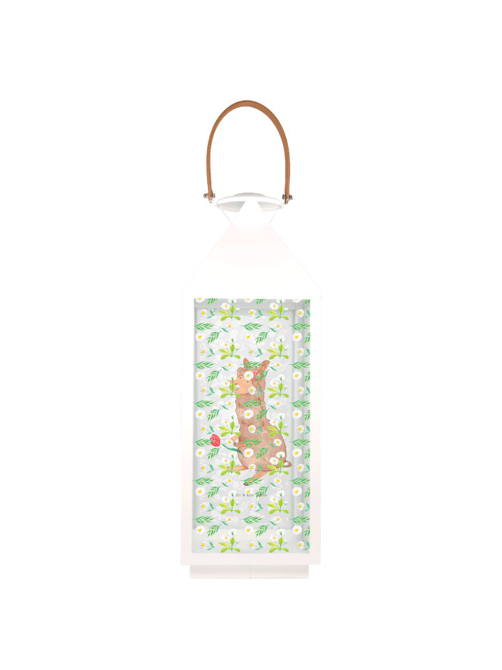 Windlicht Alpaka Blume ohne Spruch in Transparent