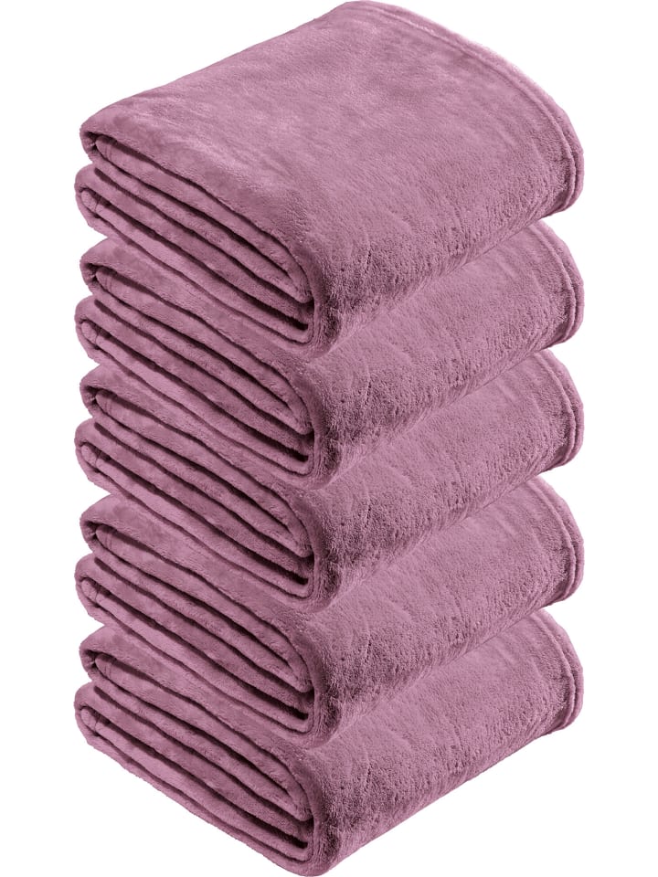 Fleece, Microfaser Wohndecke 5er-Pack Amarillo in orchidee