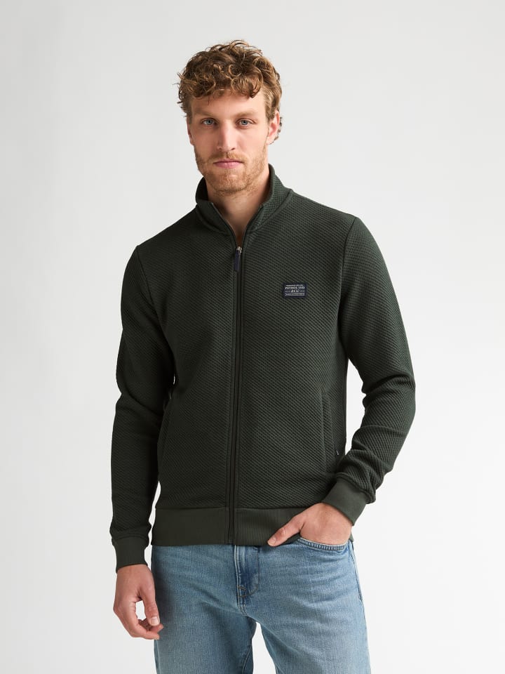 Sweatshirt mit Zip-Kragen steelcrest in Grün