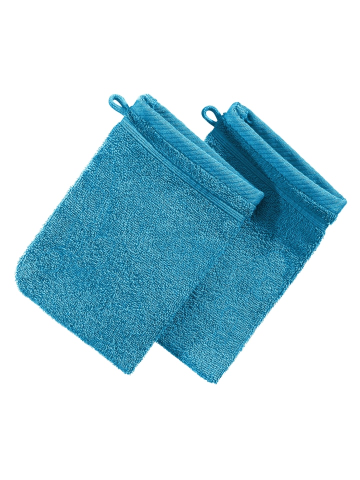 Waschhandschuh 2er-Pack Heidelberg in türkis