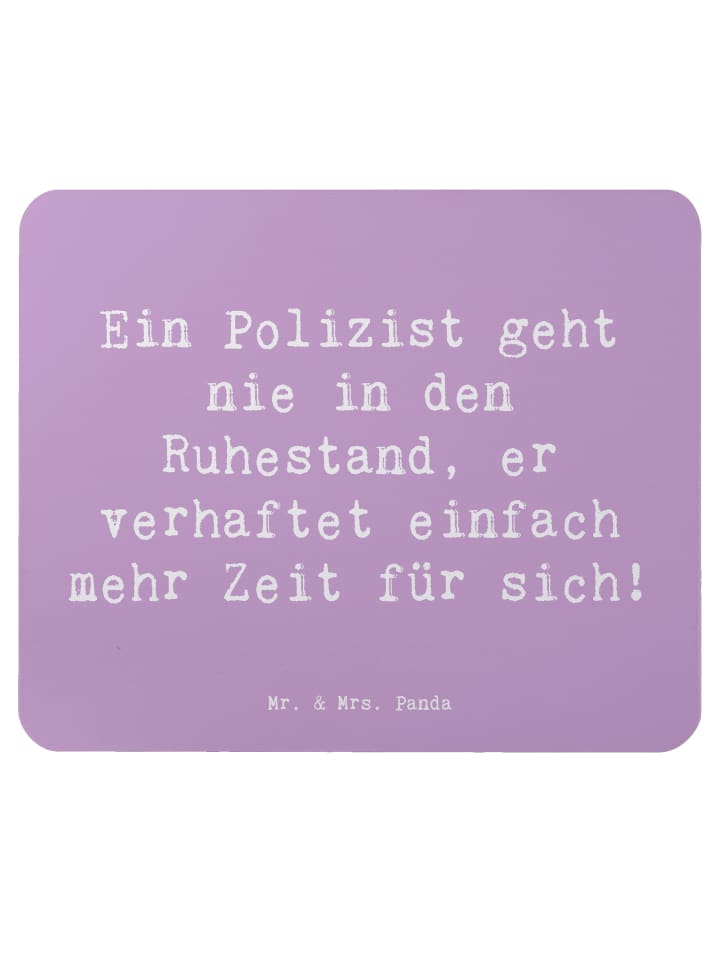 Mouse Pad Spruch Polizist Ruhestand mit Spruch in Lavendeltraum