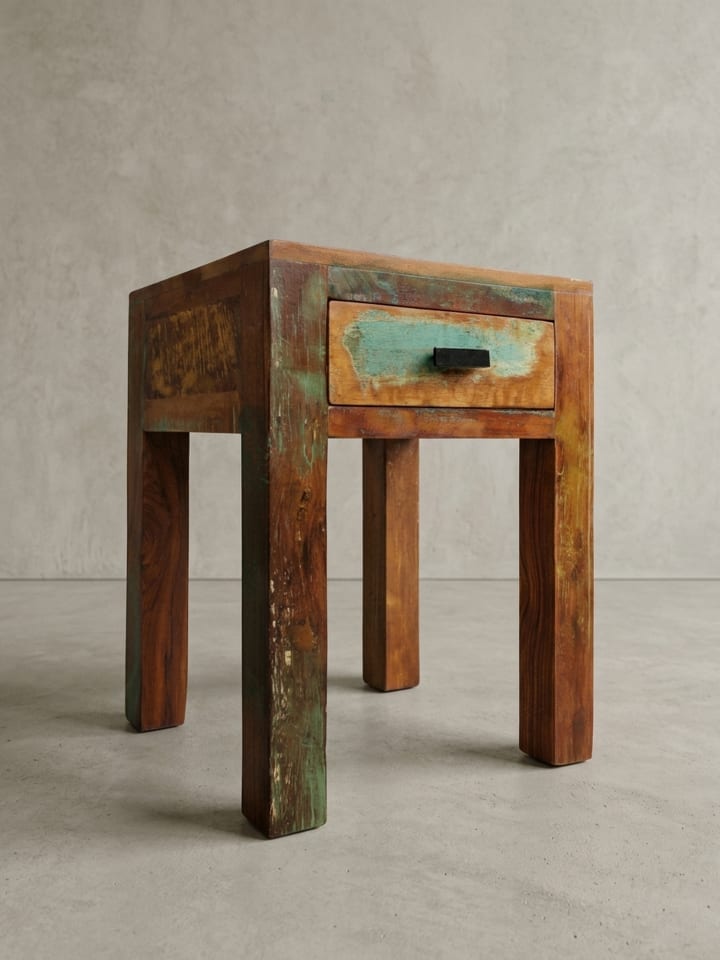 Nachttisch | Mango, 40x40x55cm, Schublade, Shabby-Chic