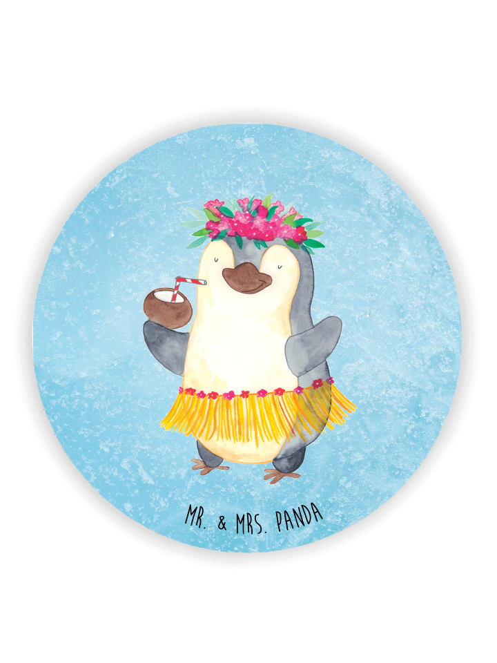 Magnet Pinguin Kokosnuss ohne Spruch in Eisblau