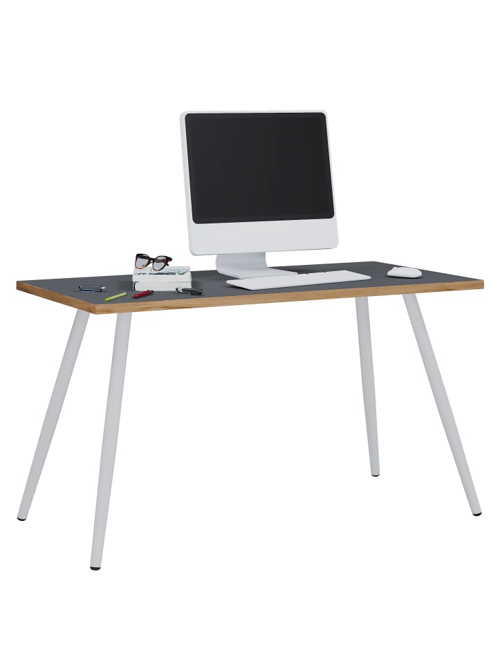 Schreibtisch Bürotisch Computertisch Salia 110x50 in Anthrazit / Honig-Eiche