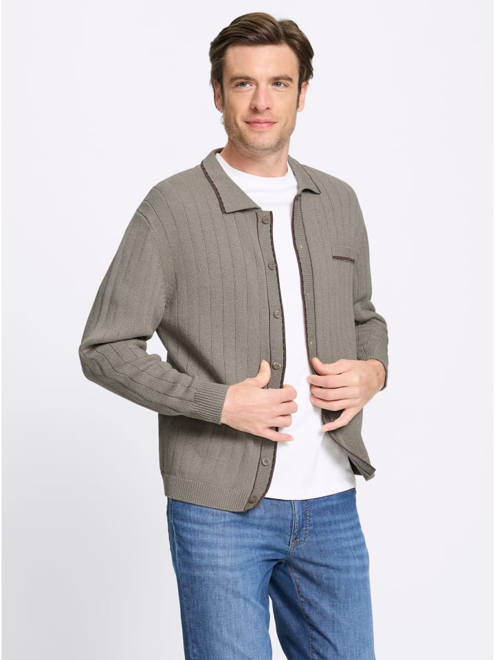 Strickjacke in sesam-meliert