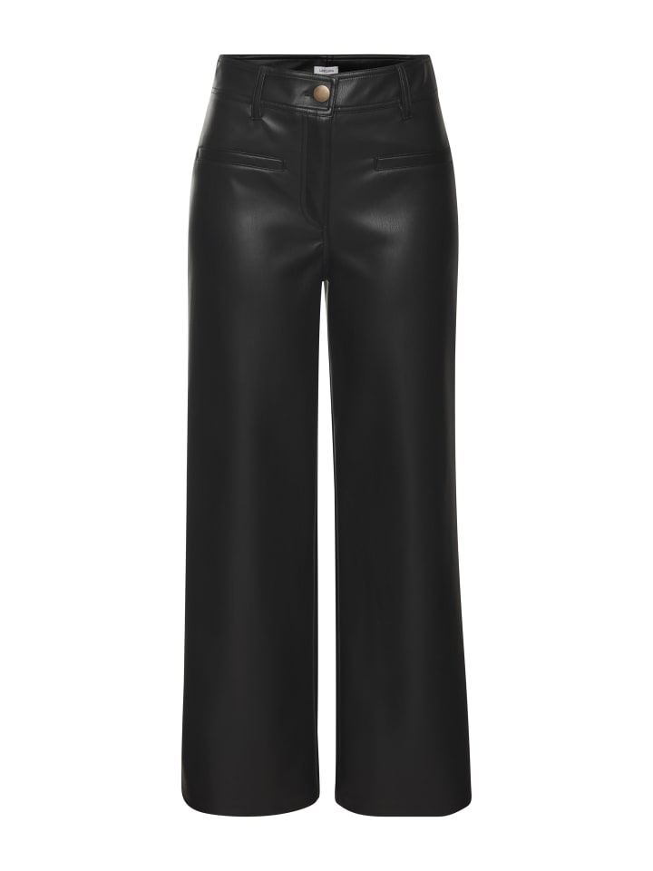 Lederimitathose in schwarz