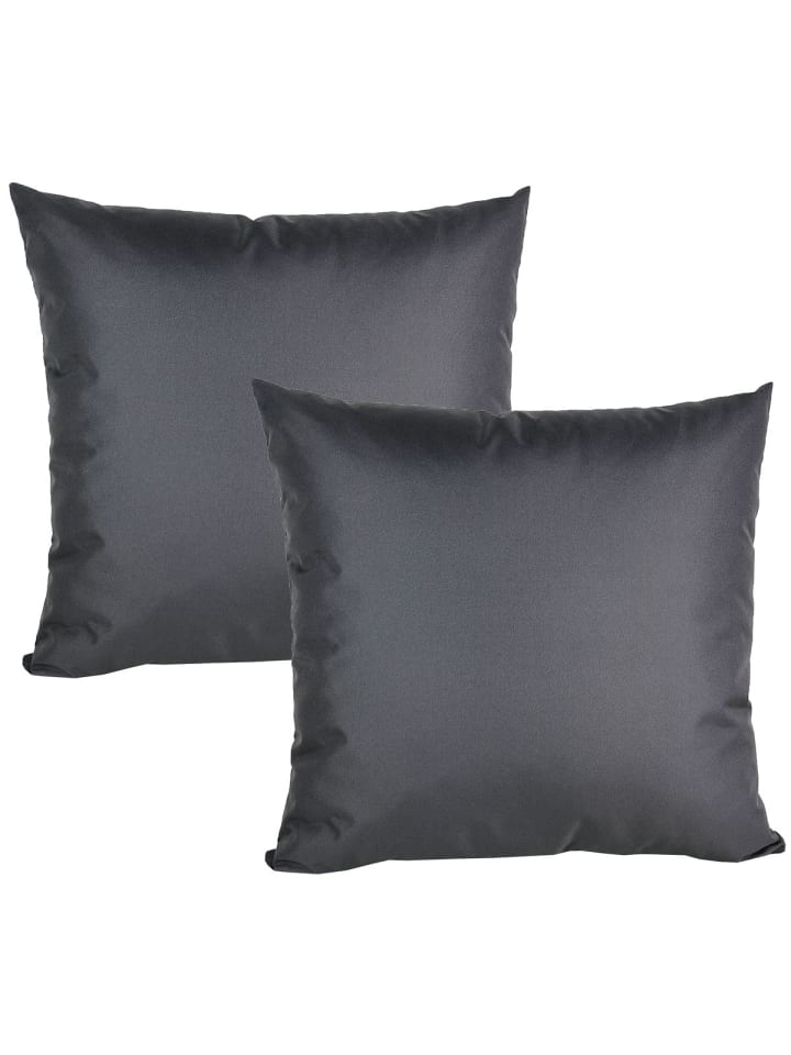 2er Set Outdoor Kissenhülle 50x50cm in Anthrazit