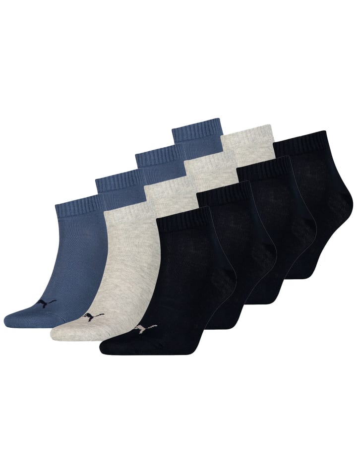 Socken PUMA UNISEX QUARTER PLAIN 3P in 532 - navy/grey/nightshadow b