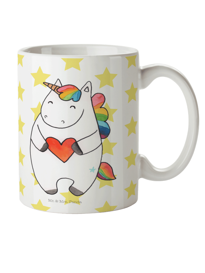 Tasse Einhorn Herz ohne Spruch in Weiß