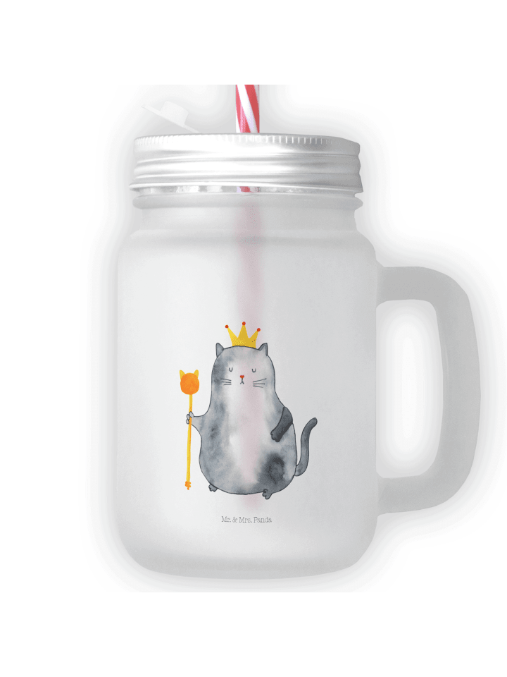 Einmachglas Katze König ohne Spruch in Transparent