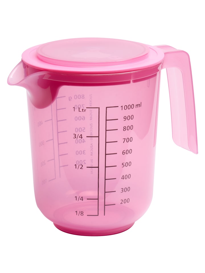 Rührbecher in pink, Ø 12,5 cm, H: 16 cm, 1 Liter, Polypropylen