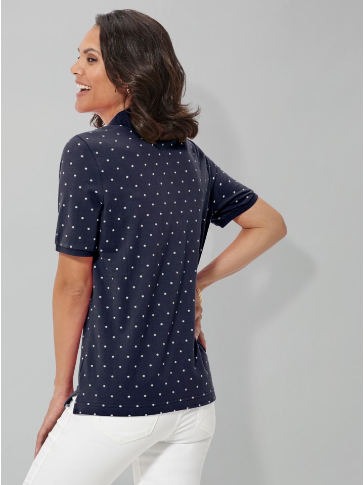 Poloshirt in marine-getupft