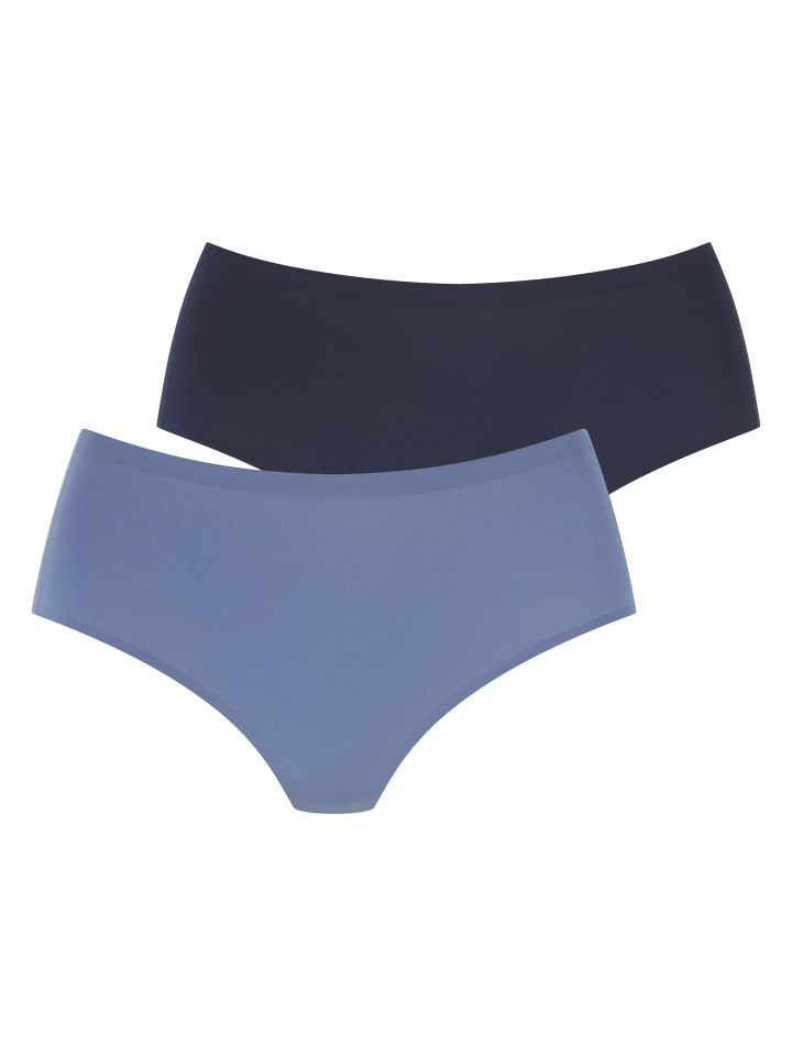 High-Waist-String in navy / blau