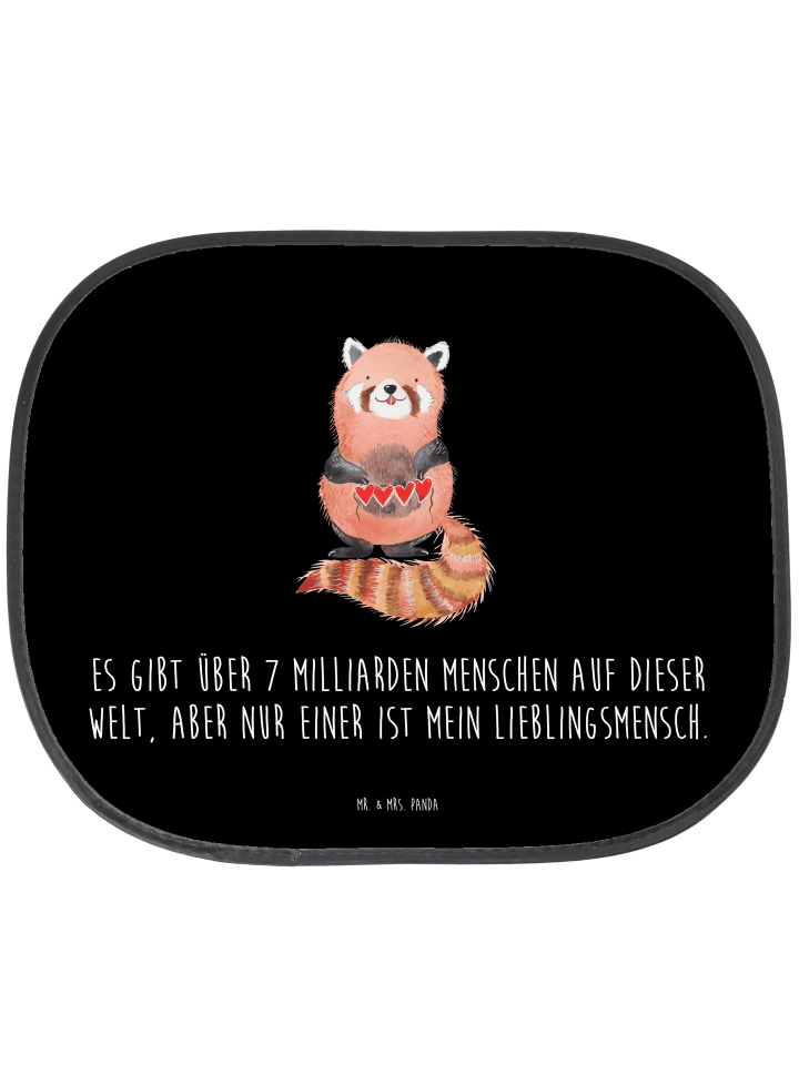Sonnenschutz Auto Roter Panda mit Spruch in Schwarz