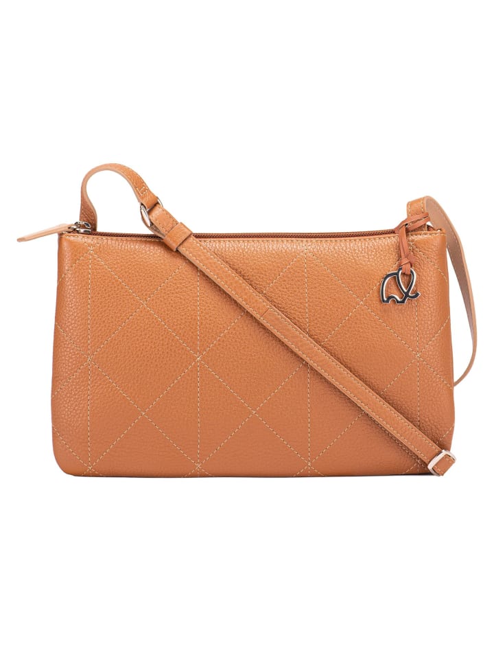 Umhängetasche Leder 25 cm dune