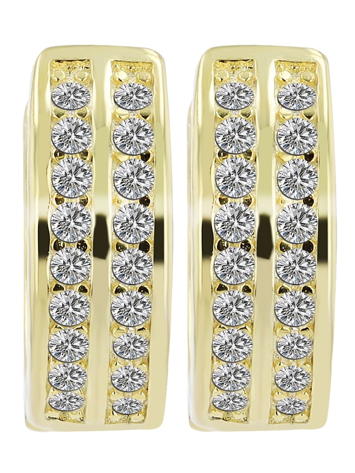 Damen Ohrringe – Klappcreole aus 925 Silber in gold