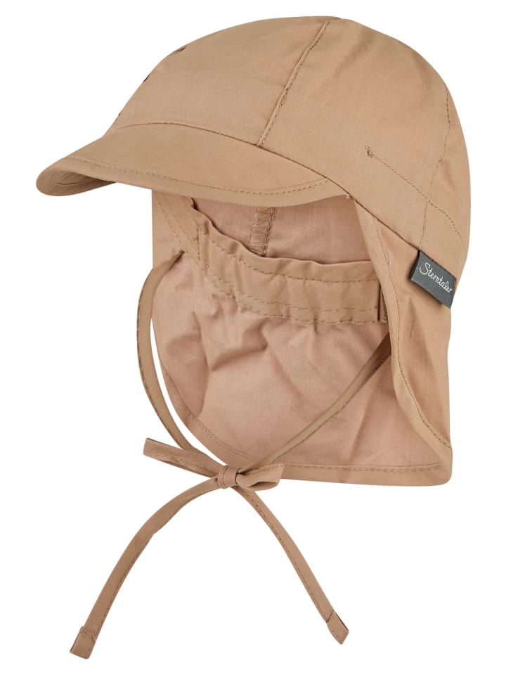 Schirmmütze mit Nackenschutz uni in taupe