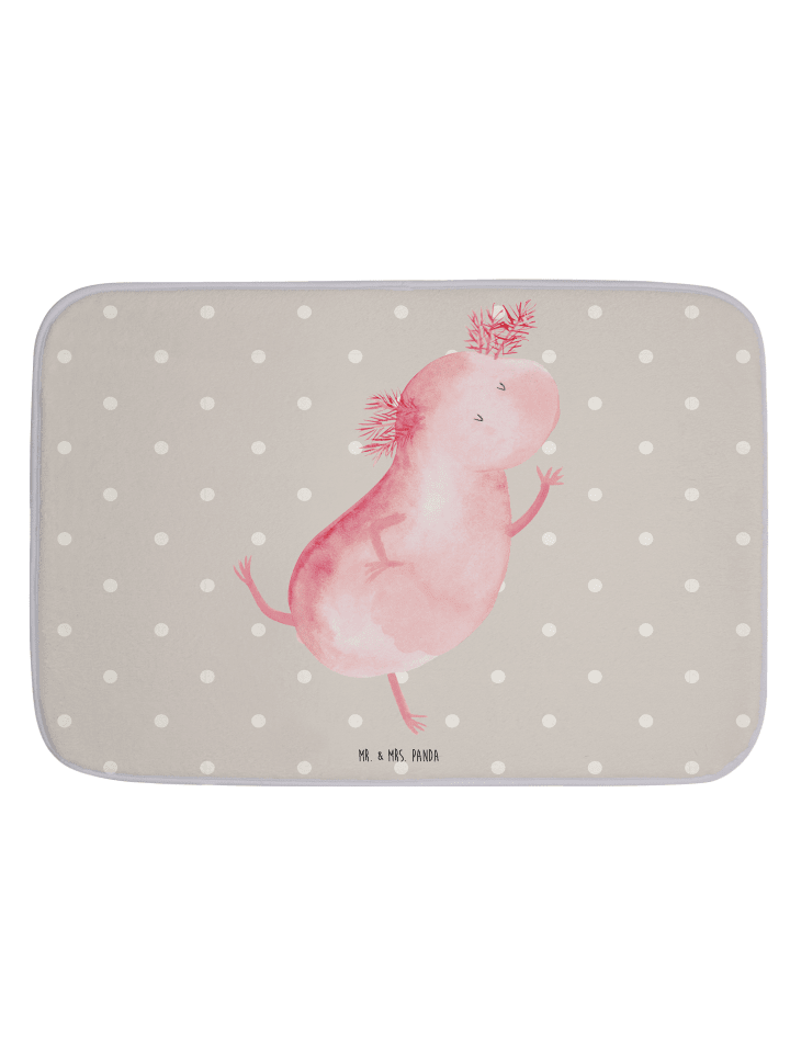 Badvorleger Axolotl Tanzen ohne Spruch in Grau Pastell