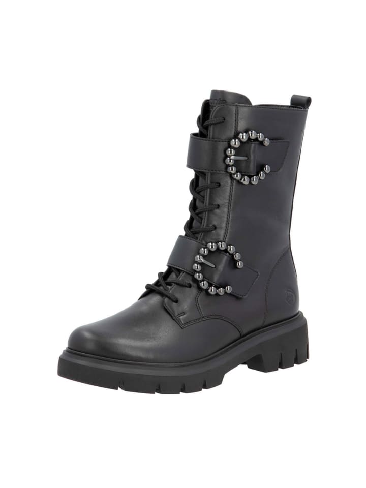 Schnürstiefeletten in Schwarz
