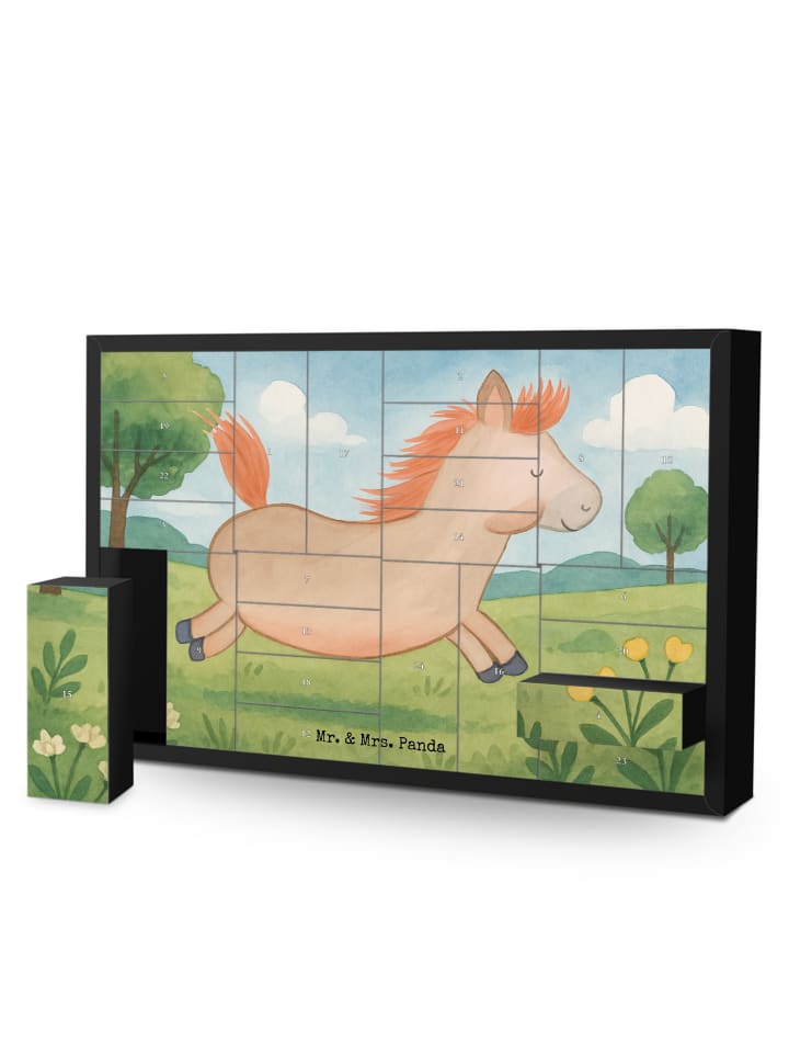 Adventskalender Pferd Springen Design ohne Spruch in Weiß