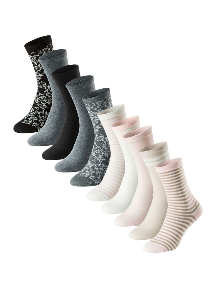Socken Bluebird in Grau / rosa