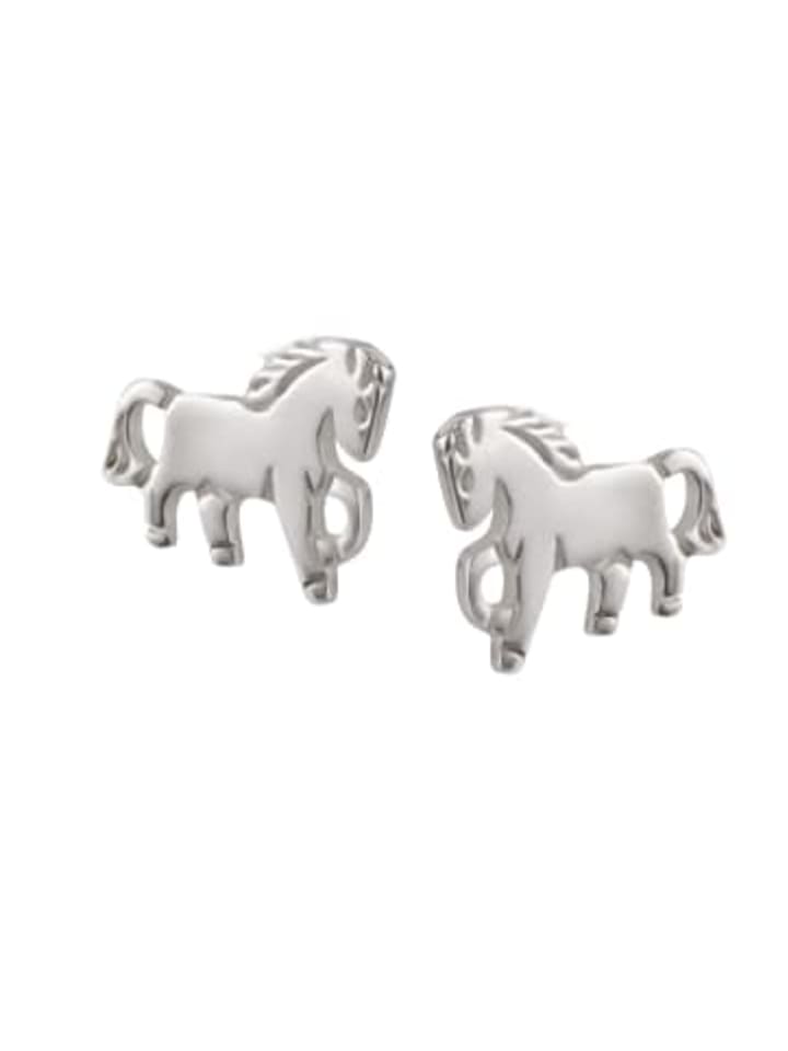 Silber Ohrringe 925 Pferd 0,7 cm x 0,8 cm
