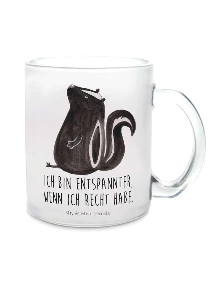Teebecher Stinktier Sitzen mit Spruch in Transparent