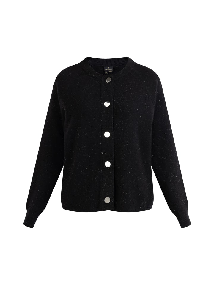 Damen Strickjacke Mit Knöpfen in Schwarz