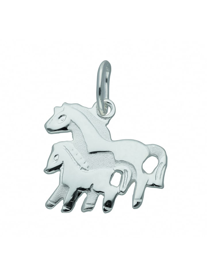 Damen 925 Silber Anhänger Pferd in silber