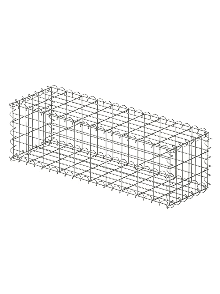 Gabione in Silber - (B)100 x (H)30 x (T)30 cm