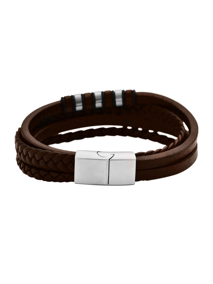 Unisex Armband aus Leder 20,5 cm in braun