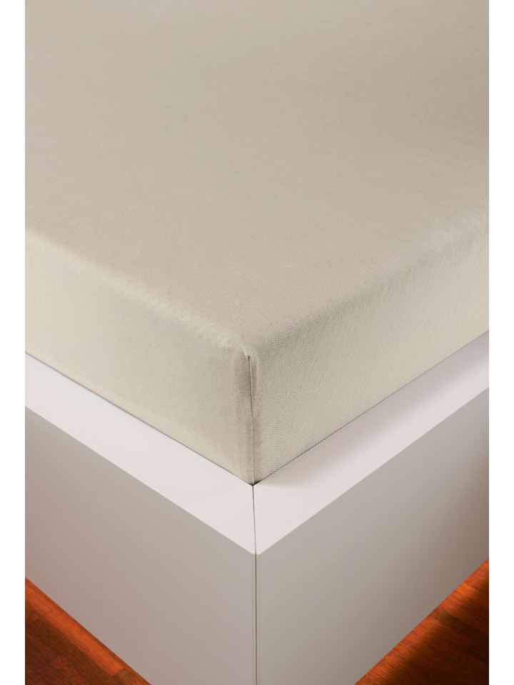 Spannbetttuch Edel-Jersey Elasthan in creme