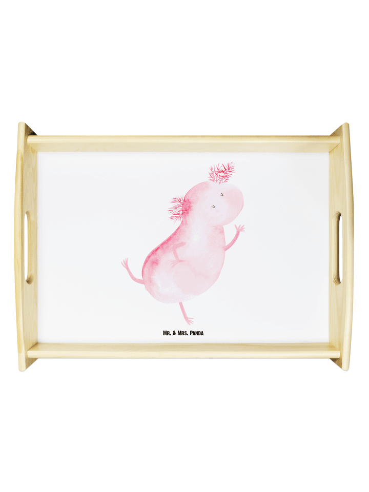 Serviertablett Axolotl Tanzen ohne Spruch in Weiß