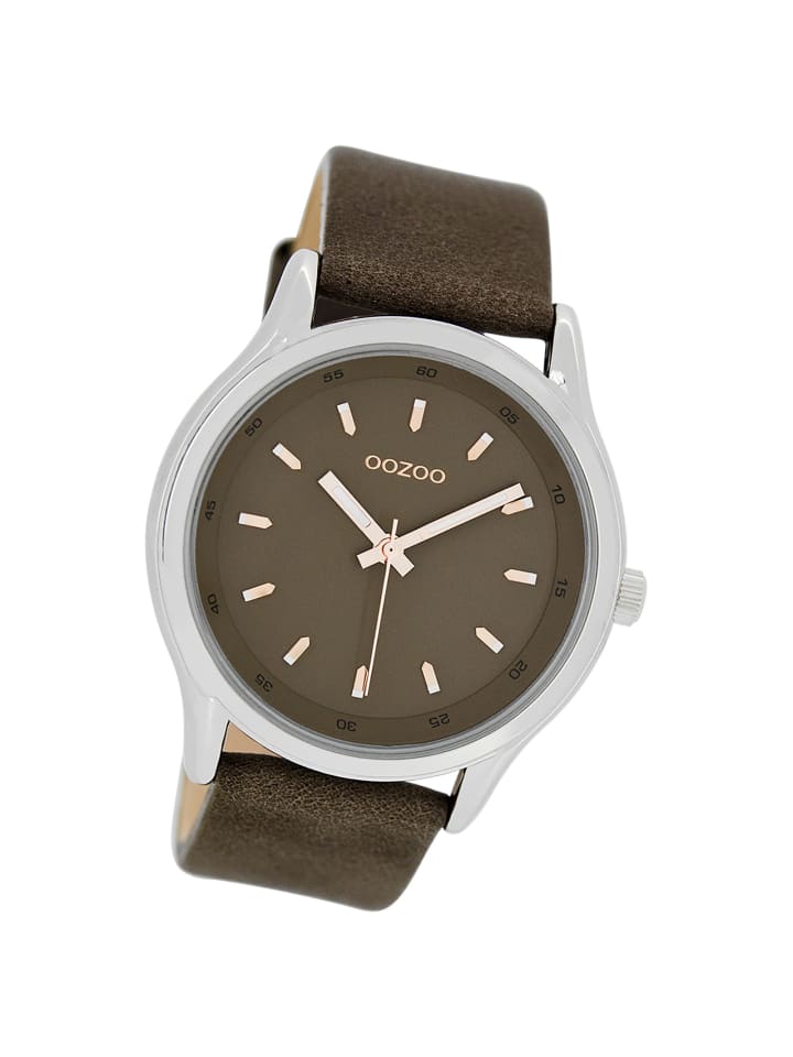 Analog-Armbanduhr Oozoo Timepieces dunkelbraun groß (ca. 45mm)