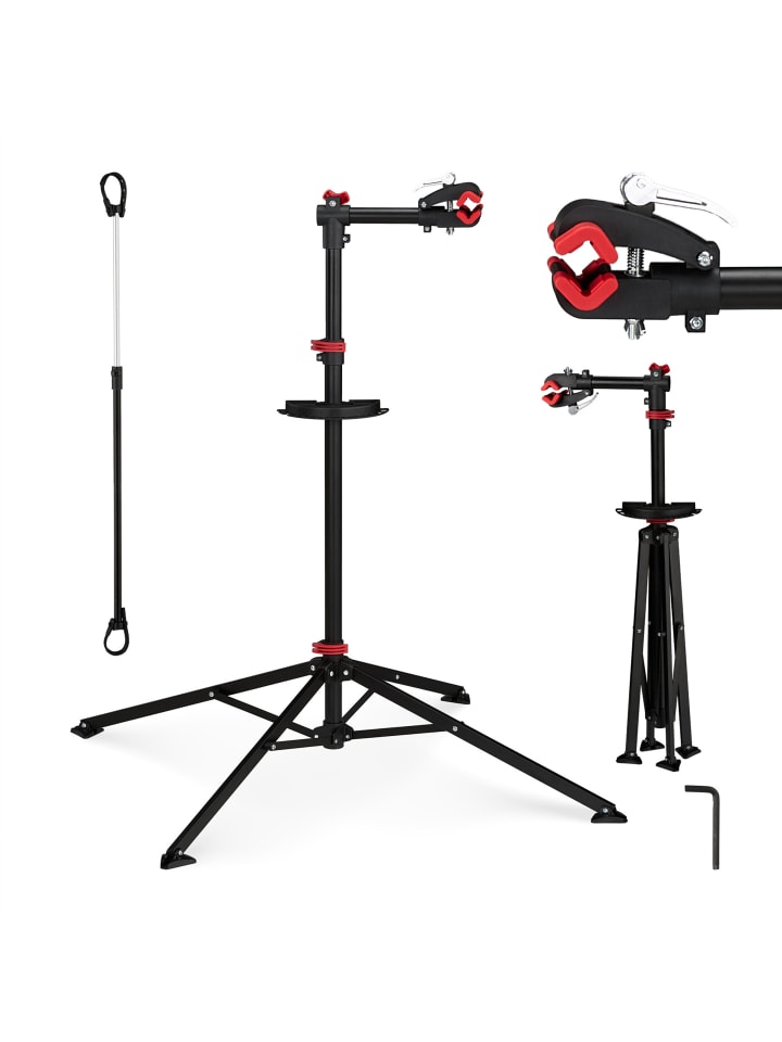 Fahrrad-Montageständer in Schwarz - (H)110 - 190 cm