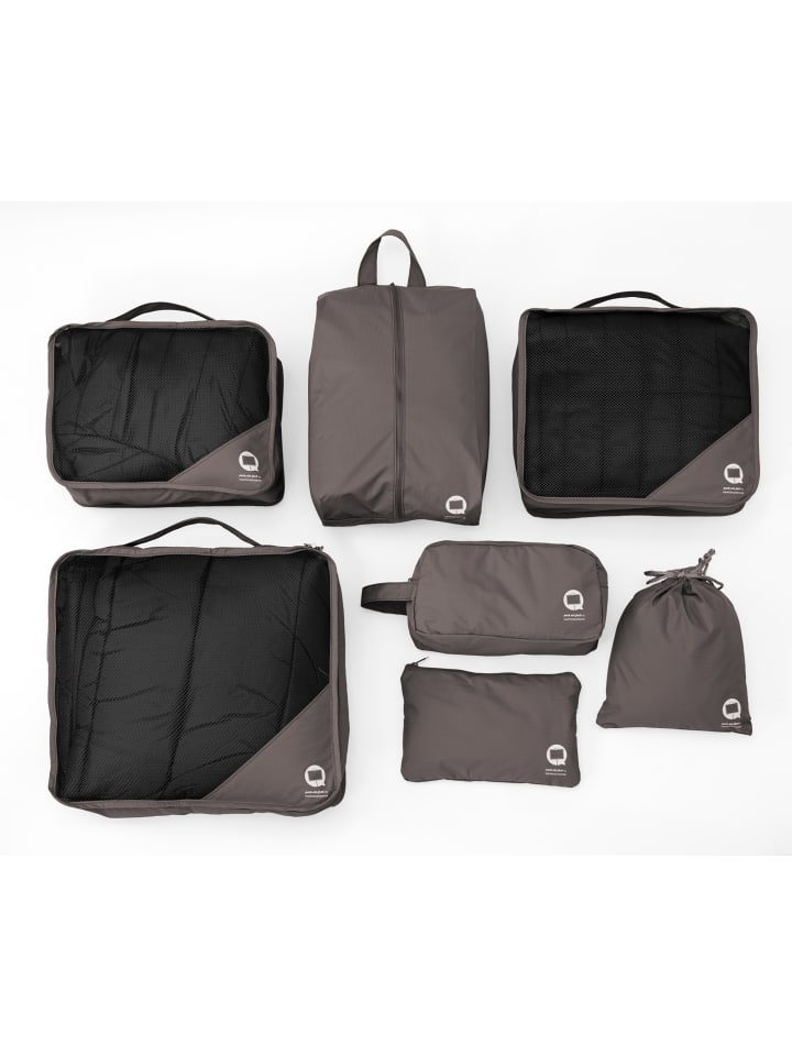 Koffer Packhilfe 7-teilig Reise-Packtaschen Kofferorganizer in Graphite