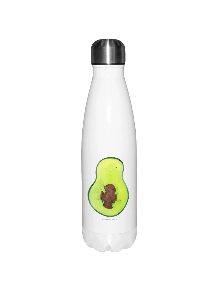 Thermoskanne Avocado Kern ohne Spruch in Weiß