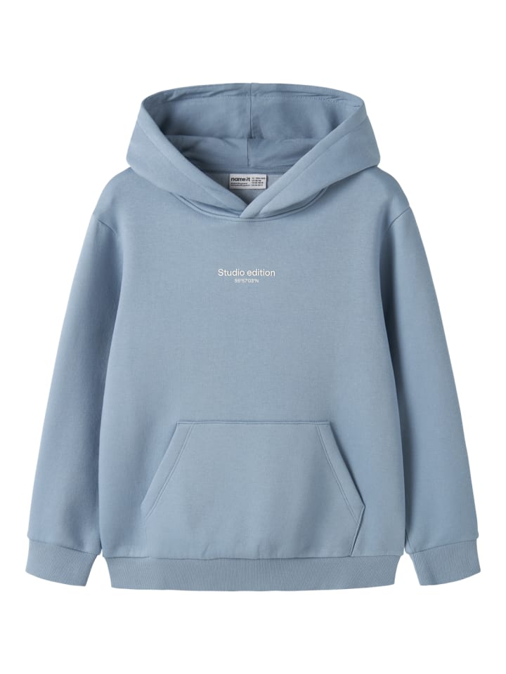 Hoodie NKMBRODY LS NREG SWEAT WH BRU in ashley blue
