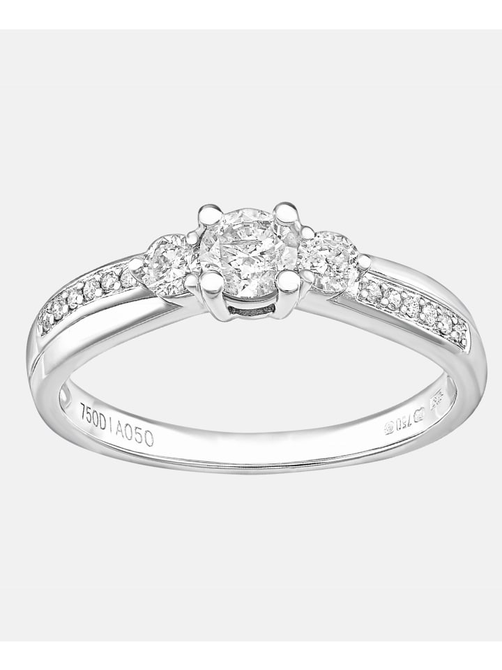Ring aus 750 Weißgold mit 0.5 Karat Diamant