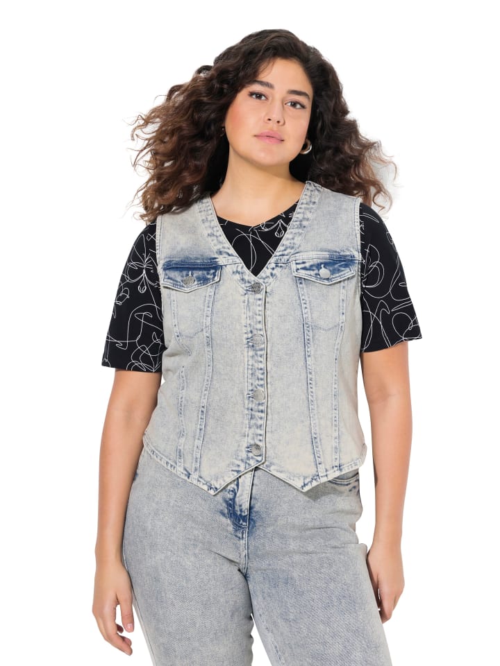Jeansweste in mattes jeansblau