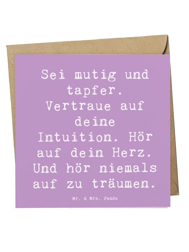 Grußkarte Spruch Mutig zu sich selbst stehen mi... in Lavendeltraum